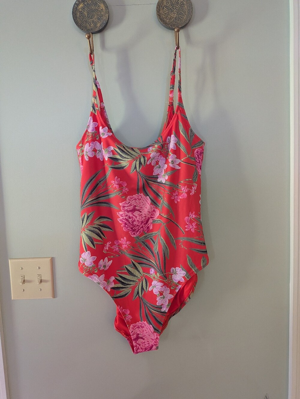 Red Floral One-Piece Swimsuit